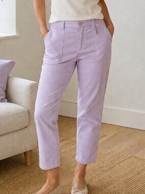 Banana Republic Sloan Lilac Cropped Pants | Stretch Cotton | Size 14